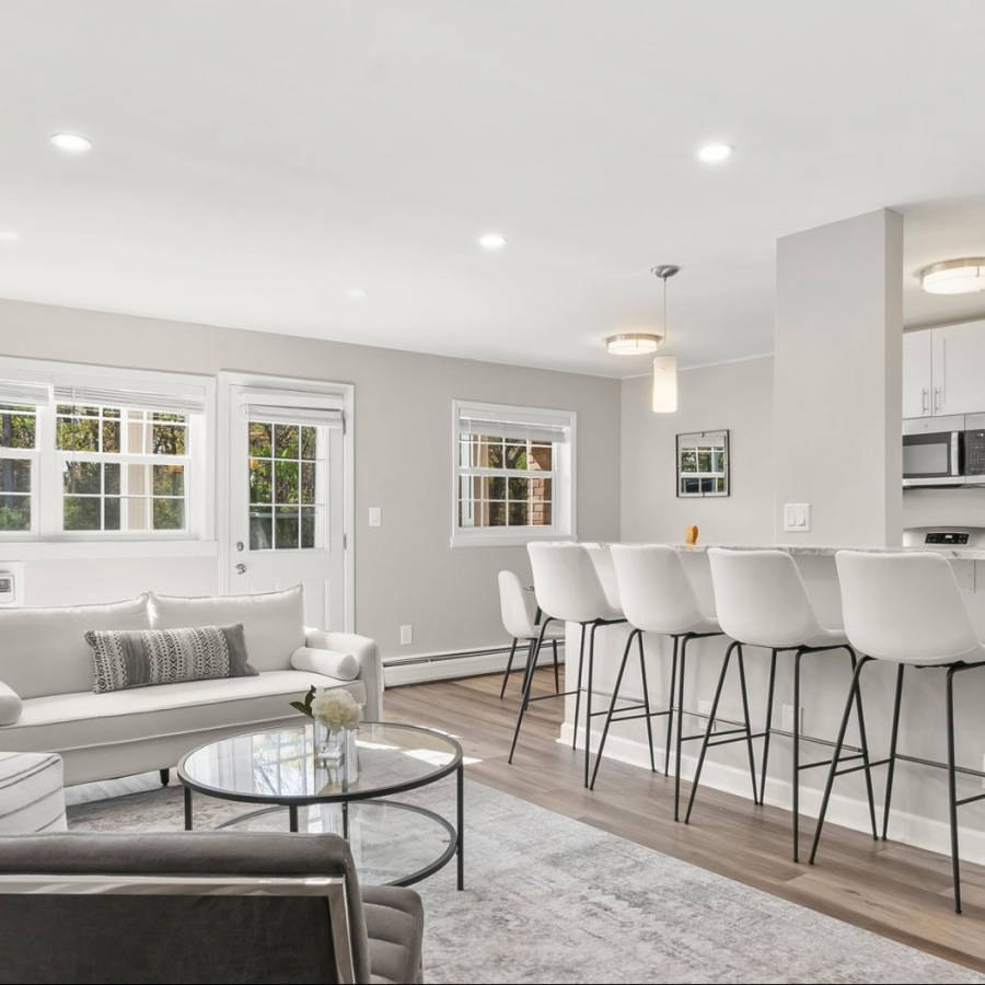 living area with easy access to other rooms
